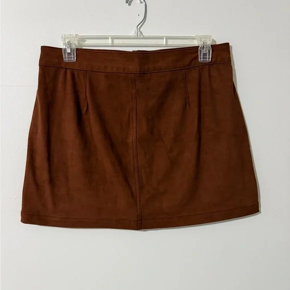 American Eagle Outfitters Rust A-Line Suede Mini Skirt - Picture 2 of 7